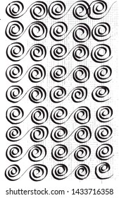 Brush strokes of pencil or Ink.. A set of drawn patterns. Calligraphy. Vector silhouettes