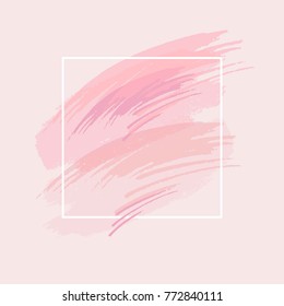 Brush Strokes Pink Tones White Square Stock Vector (Royalty Free) 772840111