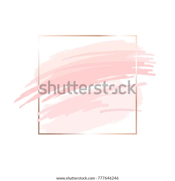 Brush Strokes Powder Rose Tones Gold Stock Vector (Royalty Free ...