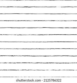 Brush strokes seamless pattern. Black ink stripe on white background. Simple monochrome line patern. Horizontal stripes. Striped backdrop. Design prints. Hand draw lines texture. Vector illustration