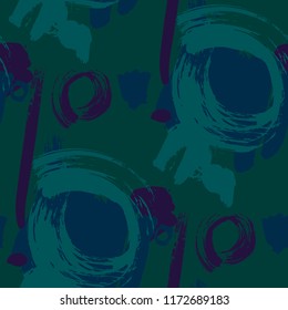 Brush Strokes. Seamless Pattern for Curtain, Print, Tablecloth. Bright Seamless Ornament in Vintage Colors. Vector Abstract Background. Rapport