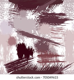 Brush strokes Seamless pattern. Dry Brush Stroke. Seamless pattern with trendy hand drawn texture. Vector illustration. Brushed Painted Abstract Background. Brush stroked painting.