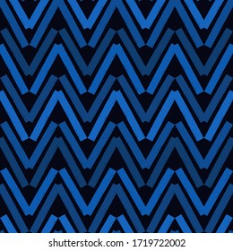 Brush strokes seamless pattern. Freehand horizontal zigzag stripes print. Repeated chevron lines background. Simple classic geometric ornament. Trendy grunge design. Vector abstract modern wallpaper