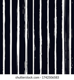 Pinselstriche nahtlos Muster. Freehand vertikale Streifen drucken. Hintergrundfarbe für raue Kanten. Einfaches klassisches geometrisches Motiv. Trendy Grunge Design. Abstrakte moderne Tapete