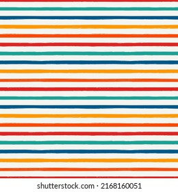 Brush strokes seamless pattern. Freehand horizontal stripes print. Repeated rough edge ink lines background. Simple classic geometric motif. Trendy grunge design. Vector abstract modern wallpaper