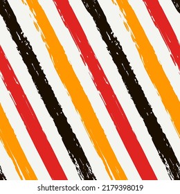 Brush strokes seamless pattern. Freehand diagonal stripes print. Repeated rough edge ink lines background. Simple classic geometric motif. Trendy grunge design. Vector abstract modern wallpaper