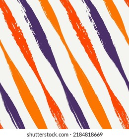 Patrón sin fisuras de pincel. Impresión de franjas diagonales de mano libre. Fondo de líneas de tinta de borde áspero repetidas. Simple motivo geométrico clásico. Diseño a la moda. Papel mural moderno abstracto vectorial