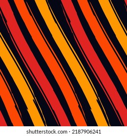 Patrón sin fisuras de pincel. Impresión de franjas diagonales de mano libre. Fondo de líneas de tinta de borde áspero repetidas. Simple motivo geométrico clásico. Diseño a la moda. Papel mural moderno abstracto vectorial