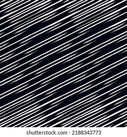 Patrón sin fisuras de pincel. Impresión de franjas diagonales de mano libre. Fondo de líneas de tinta de borde áspero repetidas. Simple motivo geométrico clásico. Diseño a la moda. Papel mural moderno abstracto vectorial