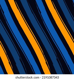 Brush strokes seamless pattern. Freehand diagonal stripes print. Repeated rough edge ink lines background. Simple classic geometric motif. Trendy grunge design. Vector abstract modern wallpaper