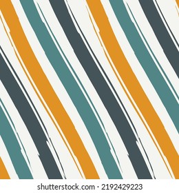 Brush strokes seamless pattern. Freehand diagonal stripes print. Repeated rough edge ink lines background. Simple classic geometric motif. Trendy grunge design. Vector abstract modern wallpaper