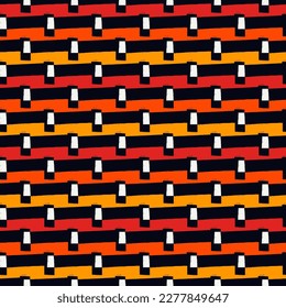 Patrón sin fisuras de pincel. Impresión de franjas horizontales a mano libre. Fondo de líneas repetidas. Simple motivo geométrico clásico. Diseño a la moda. Papel mural moderno abstracto vectorial