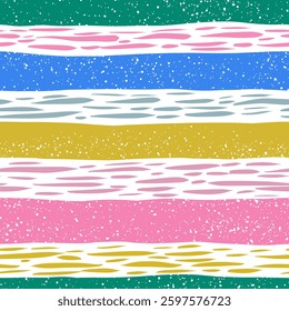 Brush strokes seamless pattern. Freehand horizontal stripes print. Repeated rough edge ink lines background. Simple classic geometric motif. Trendy grunge design
