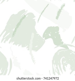 Brush strokes seamless pattern in pastel colors. Vector stylized hand drawn illustration with abstract shapes.
