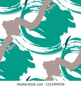 Brush Strokes. Seamless Pattern for Print, Textile, Wallpaper. Colorful Seamless Ornament in Trendy Colors. Vector Abstract Background. Rapport