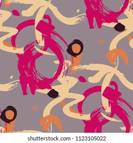Brush Strokes. Seamless Pattern for Print, Textile, Wallpaper. Colorful Seamless Ornament in Modern Colors. Vector Abstract Background. Rapport