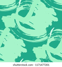 Brush Strokes. Seamless Pattern for Textile, Print, Tablecloth. Bright Seamless Ornament in Retro Colors. Vector Abstract Background. Rapport
