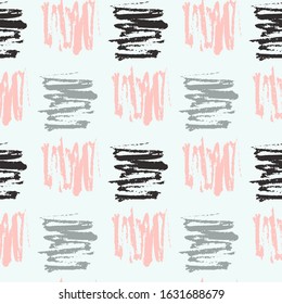 Brush strokes seamless pattern in trendy colours.  Hipster Fashion Texture. Fashion illustration endless background design.