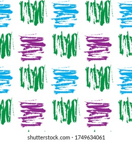 Brush strokes seamless pattern in trendy colours.  Artistic, modern, creative, fashion design. For print, digital paper, textile, fabric, hand drawn dry ink grunge textures.