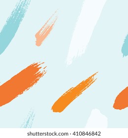 Brush strokes seamless pattern in trendy colors. Artistic, modern, creative, fashion design. For print, digital paper, textile, fabric, hand drawn dry ink grunge textured beautiful brushstrokes.