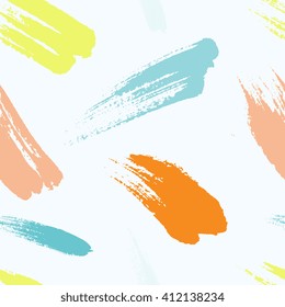 Brush strokes seamless pattern in trendy colors. Artistic, modern, creative, fashion design. For print, digital paper, textile, fabric, hand drawn dry ink grunge textured beautiful brushstrokes.