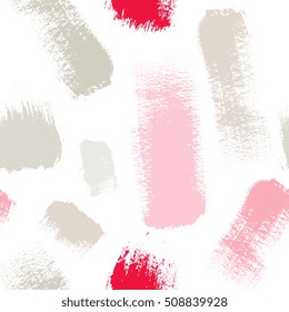 Brush strokes seamless pattern in trendy colours. Artistic, modern, creative, fashion design. For print, digital paper, textile, fabric, hand drawn dry ink grunge textures.