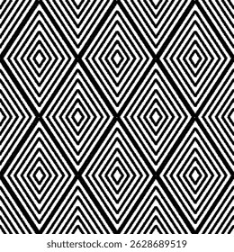 Penseelstreken naadloos patroon. Tribal print van zwart-wit vector wicker textuur. Geometrische achtergrond. Ideaal voor textiel, stof, behang, verpakking, plakboek en verpakking