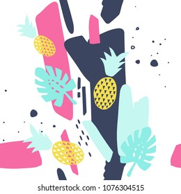 Brush strokes seamless pattern. Vector illustration