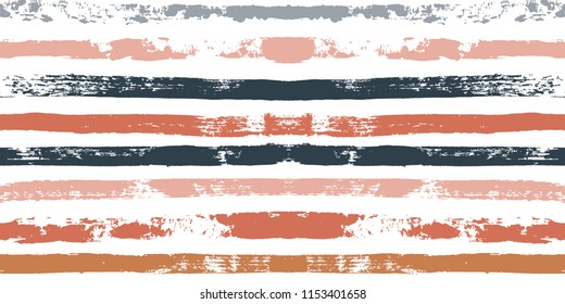 brush strokes Seamless pattern. vector striped graphic background. grunge stripe, male paintbrush line. funky texture lines backdrop. Autumn Colors Brown, Grey, White, Ocher, black, orange ink Stripes