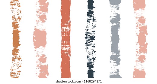 brush strokes Seamless pattern. vector striped graphic background. grunge stripe, male paintbrush line. funky texture lines backdrop. Autumn Colors Brown, Grey, White, Ocher, black, orange ink Stripes