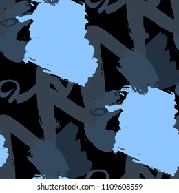 Brush Strokes. Seamless Texture for Cloth, Textile, Wallpaper. Colorful Seamless Ornament in Modern Colors. Vector Abstract Background. Rapport