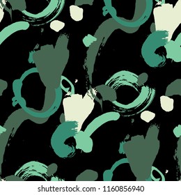 Brush Strokes. Seamless Texture for Cloth, Textile, Wallpaper. Colorful Seamless Ornament in Trendy Colors. Vector Abstract Background. Rapport