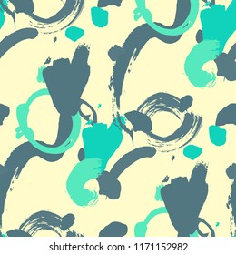 Brush Strokes. Seamless Texture for Cloth, Textile, Wallpaper. Colorful Seamless Ornament in Modern Colors. Vector Abstract Background. Rapport