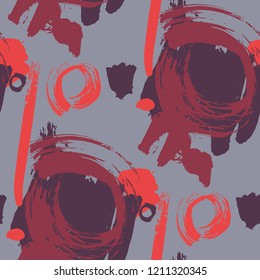 Brush Strokes. Seamless Texture for Cloth, Textile, Wallpaper. Bright Seamless Ornament in Vintage Colors. Vector Abstract Background. Rapport
