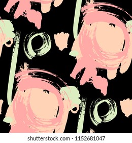 Brush Strokes. Seamless Texture for Print, Textile, Wallpaper. Colorful Seamless Ornament in Modern Colors. Vector Abstract Background. Rapport