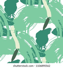Brush Strokes. Seamless Texture for Textile, Print, Chintz. Bright Seamless Ornament in Vintage Colors. Vector Abstract Background. Rapport