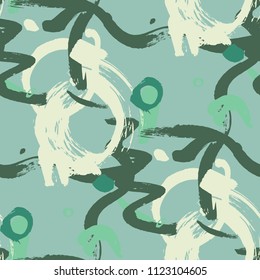 Brush Strokes. Seamless Texture for Textile, Linen, Chintz. Bright Seamless Ornament in Modern Colors. Vector Abstract Background. Rapport
