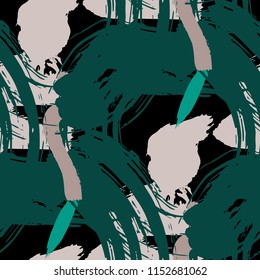 Brush Strokes. Seamless Texture for Textile, Print, Chintz. Bright Seamless Ornament in Modern Colors. Vector Abstract Background. Rapport