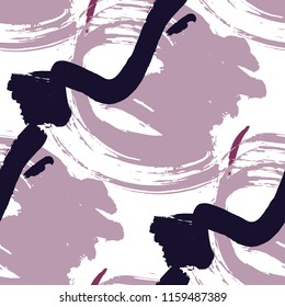 Brush Strokes. Seamless Texture for Textile, Print, Chintz. Bright Seamless Ornament in Vintage Colors. Vector Abstract Background. Rapport