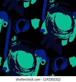 Brush Strokes. Seamless Texture for Textile, Print, Chintz. Colorful Seamless Ornament in Trendy Colors. Vector Abstract Background. Rapport
