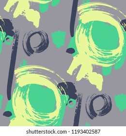 Brush Strokes. Seamless Texture for Textile, Print, Chintz. Bright Seamless Ornament in Modern Colors. Vector Abstract Background. Rapport