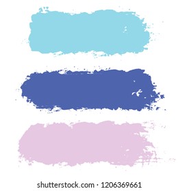 brush strokes set backgrounds. blue lines grunge collection. Set of black grungy hand painted brush strokes isolated on white. Abstract ink texture, design elements.