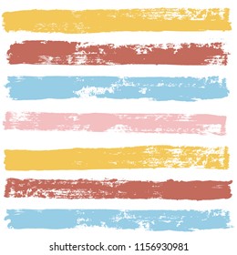 brush strokes set backgrounds. Paint line grunge collection. Set of grungy hand painted brush strokes isolated on white. Abstract ink texture, design elements for borders or frames.