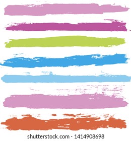 brush strokes set backgrounds. Paint line grunge collection. Set of grungy hand painted brush strokes isolated on white. Abstract ink texture, design elements borders or frames. - Vector