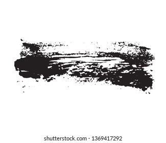 Brush strokes Set hand drawn grunge texture vector illustration isolated on white background.