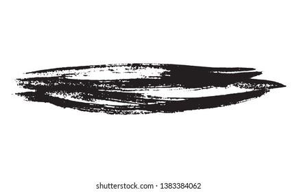 Brush strokes Set hand drawn grunge texture vector illustration isolated on white background.