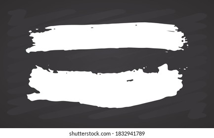 Pinceles de pincel Establecer la ilustración del vector de textura grunge dibujada a mano en el fondo de la pizarra.
