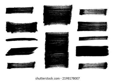 Brush strokes set hand drawn scribble abstract vector illustration. Border design template.