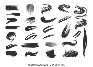 Brush strokes. Set of hand drawn brushes. Grunge design 