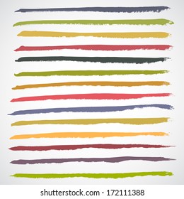 Brush Strokes - Set - Isolated On White Background - Vector Illustration, Graphic Design Editable For Your Design